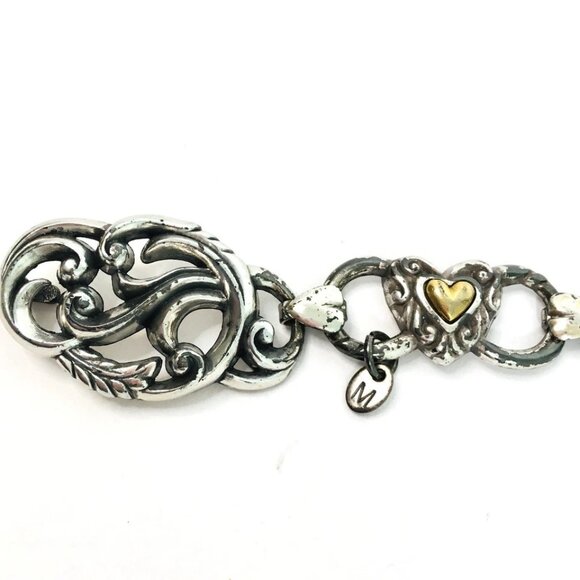 Vintage Silver & Gold Tone Hearts Chain Link Belt Sz M 35”Inches - Picture 5 of 10